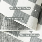 jinchan 6x9 Checkered Area Rugs for Kids Room - Machine Washable Soft Rug Modern Geometric Lattice Non-Slip Carpet for Nursery Playroom Classroom Living Room Bedroom Dining Room Home Office Grey