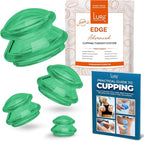 Silicone Cupping Therapy Set Professional Massage Cupping Cups for Cupping Therapy 4 Cup Kit for Massage, Myofascial Release, Cellulite Reduction (Lure Green)
