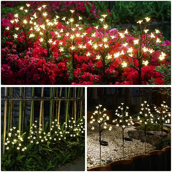 Solar Garden Lights Outdoor,Waterproof Outdoor Solar Lights for Outside Decorative 8Pack, 160Led Solar Flowers Garden Decor, for Yard Pathway,Lawn,Patio Fairy Decorations Gardening Gifts