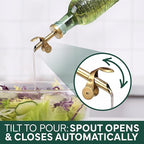 COOK WITH COLOR Glass Olive Oil Bottle Dispenser - 2 Pack- 17oz Oil and Vinegar Cruet - Olive Oil Carafe Decanter for Kitchen
