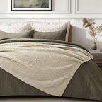 Chunky Chenille Knit Throw Blanket for Couch, Soft Luxurious Moss Stitch Blankets for Bed, Cozy Decorative Farmhouse Knitted Throws for Sofa, Beige, 50" x 60"