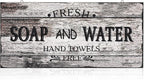 Jetec Farmhouse Bathroom Decor, Fresh Soap and Water Sign Vintage Bathroom Wood Plaque Rustic Wall Decor for Wall Art Decoration Restroom(Novel)