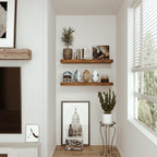 Floating Shelves for Wall 24 inchs Long, 9.1” Deep x 1.5” Thick Wall Shelves for Bedroom, Living Room, Bathroom，Kitchen, Office, Rustic Farmhouse Shelf Decor with Invisible Bracket, Set of 2
