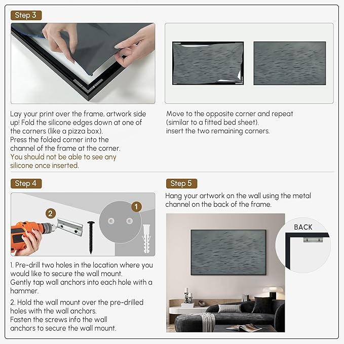 SIGNWIN 36"x60" Extra Large Framed Wall Art Gray School of Fish Minimalist Ocean-Inspired Marine Life Illustration for Home Living Room Bedroom Decor (Frame Assembly Required)