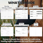 Life & Apples Wellness Journal Planner – Food Log, Fitness Tracker, Habit Tracker, Weight Loss Journal for Diet Tracking and Health Goals, Undated, Size A5, Black