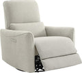 CHITA Power Recliner Chair Swivel Glider, FSC Certified Fabric Living Room Nursery Reclining Sofa Chair with Lumbar Support, Dove Grey