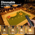 50FT Outdoor String Lights with Remote Dimmer, 25+2 Led Bulbs Connectable Dimmable Outdoor Lights, Support Timer Waterproof Shatterproof for Patio Yard Porch Deck