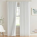 Vision Home White Pinch Pleated Full Blackout Curtains Thermal Insulated Window Curtains 112 inch for Living Room Bedroom Room Darkening Pinch Pleat Drapes with Hooks Back Tab 2 Panel 40" Wx112 L