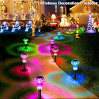 Solar Lights Outdoor Pathway Waterproof 12 Pack Color Changing LED Acrylic Mushroom Decorative Garden Lights for Yard Landscape Patio Outside Christmas Decorations
