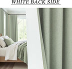 Living Room Green Black Out Curtains 63 Inch Long 2 Panel Thermal Insulated Heat Blocking Sage Green Light Curtains for Nursery Teen Boys Bedroom Playroom Office Boho Cottage Core Decorative 63 Length