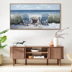 HGUAOA Coastal Wall Art - Large Landscape Wall Pictures for Living Room, Bedroom Pictures, Ocean Beach Artwork, Blue Above Bed Wall Decor Coastal Landscape Wall Art,Framed Beach Pinting