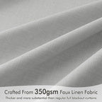 MIULEE 100% Blackout Curtains 108 Inch Long 2 Panels Set for Bedroom, Thick Luxury Faux Linen Black Out Curtain Room Darkening Back Tab Pleat Window Textured Drapes with Hooks for Living Room, Grey