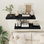 Black Floating Shelves 36 Inch Long, 12 Inch Deep Floating Shelves for Wall, 36 x 12 Shelves for Wall Storage & Display, 2" Thick Floating Shelf for Bathroom, Living Room, Bedroom, Set of 1