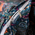 ABREEZE Luxury Vintage Black Duvet Cover Sets Damask Paisley Bedding Set Retro 100% Brushed Cotton Zipper Closure Bedding Collection Twin Size