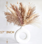 Dried Pampas Grass Decor, 128PCS Pampas Grass with Bunny Tails Dried Flowers, Reed Grass Bouquet for Wedding, Boho Flowers, Home Table Decor, Rustic Farmhouse Party