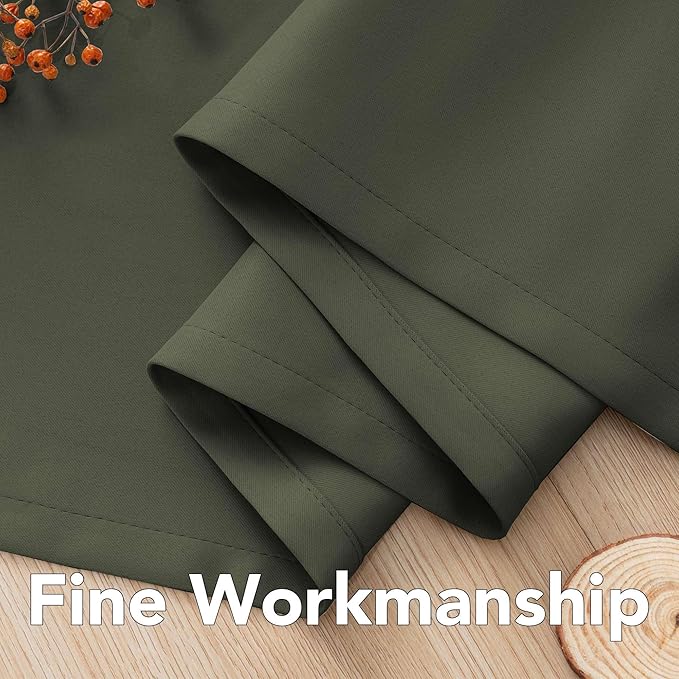 H.VERSAILTEX Thermal Insulated Blackout Window Panels Microfiber Formaldehyde-Free Kids Curtains for Holiday Season Home Decoration,Grommet Top,52 by 96 - Inch - Olive - Set of 2