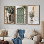 SIGNINART Large Vintage Italy City Landscape Framed Canvas Wall Art Set, Olive Green Tree Country Wall Decor, Modern Minimalist French Farmhouse Art Print for Living Room,Bedroom,Office 16 x24 x3