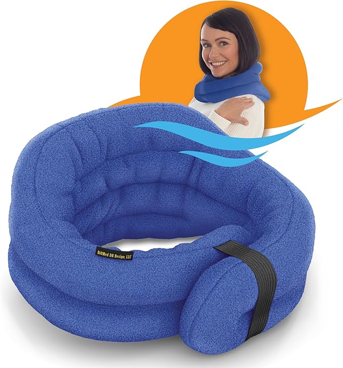 SunnyBay Microwave Heating Pad, Microwavable Heated Neck and Shoulder Wrap, Hands-Free Weighted Moist Hot or Cool Pack, Soft Fleece Cover and Flaxseed Filling, 26 Inch Length, SkyBlue