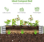 Land Guard 2 Pack 6×3×1ft Galvanized Metal Raised Garden Bed, Metal Planter Kit Box Outdoor for Deep-Rooted Vegetables, Flowers, Green and Herbs……