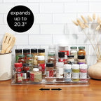 SIMPLEMADE 3-Tier Spice Rack Organizer - Versatile Storage Shelf for Kitchen, Bathroom, Bedroom & Office, Set of 1, Expandable Clear