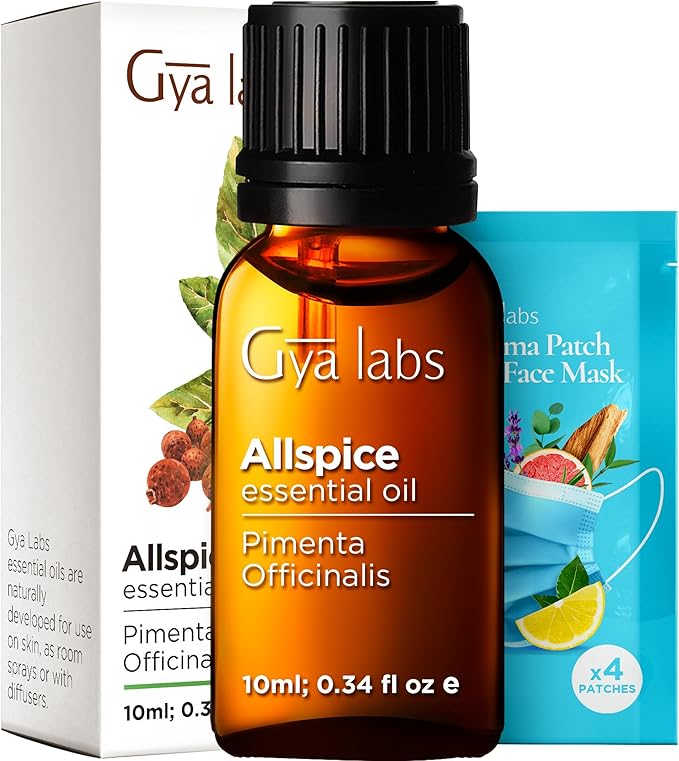 Gya Labs Allspice Essential Oil for Diffuser & Skin - 0.34 Fl Oz - 100% Pure Natural Allspice Oil for Skin, Homemade Items & Candle Making Scent