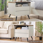 RedLemon 24" Nightstand Set of 2 with Charger Station - Antique White