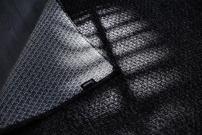 CAMILSON Easy Jute Rug 2x3, Indoor Outdoor Dark Gray Color Farmhouse Area Rugs for Living Room and Kitchen Rug, Solid Boho Woven Design, Easy-Cleaning, Washable Outside Carpet Alfombras (2 x 3)