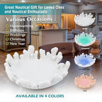 Accessoryway White Coral Textured Decorative Bowl,9.45" Medium Resin Decorative Centerpiece Bowl for Coastal Beach theme house table centerpiece decorations & Nautical decorations for coffee table