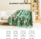 MSGKV Boho Throw Blanket for Bed Twin Size Cotton Muslin Breathable Floral Blanket 60"x80" Sofa Couch Blankets for All Seasons Lightweight Farmhouse Blankets Boho Home Decor