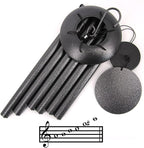 Sympathy Memorial Wind Chimes, 36' with 6 Metal Tubes, Outdoor Deep Tone for Garden, Christmas Hanging Decor - Black Grey