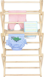 Pennsylvania Woodworks Clothes Drying Rack: Solid Maple Hard Wood Laundry Rack for Baby Clothes, Hand Towels, Delicates & More, Durable Small Folding Drying Rack, Made in USA, No Assembly Needed