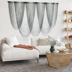 IOWER Large Macrame Wall Hanging Dip-Dyed Macrame Wall Decor Boho Wall Decor Craftsmanship Fiber Art 57" W x 41" L