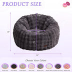 Hobestluk Bean Bag Chair Oversized Bean Bag Chair for Adults Donut-Shaped Large Bean Bag with Spacious Design for Living Room Bedroom or Reading Nook (Bubble Dark Grey)