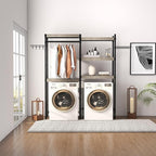 Double Row Over Washer and Dryer Storage Shelves, Laundry Room Organization and Storage, Heavy Duty Laundry Room Shelves, with Adjustable Height, 5-Tier
