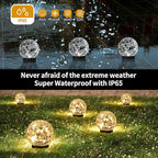 Solar Globe Lights Outdoor Waterproof-Solar Balls for Garden-Cracked Glass Ball Outdoor-Solar Orbs for Outside-Outdoor Decorations for Patio and Yard Lawn Backyard Decor