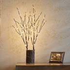 Birchlitland Lighted Brown Branches 18IN 70L Warm White Fairy Lights, LED Willow Branch Lights with Timer Battery Operated for Home Bedroom Living Room Vase Decoration