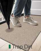 LUMI Indoor Door Mat 36"x56", Ultra Thin Low Profile Non-Slip Doormat for Home Entrance, Absorbent & Stain-Resistant Welcome Mats, Washable Entryway Mat for Front Door, Patio, Porch, Khaki