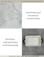 Rectangular Folding Laundry Basket,waterproof Canvas Basket,gift basket,Suitable for children's room,Office,Clothes,Toys Storage(Tree Animals)