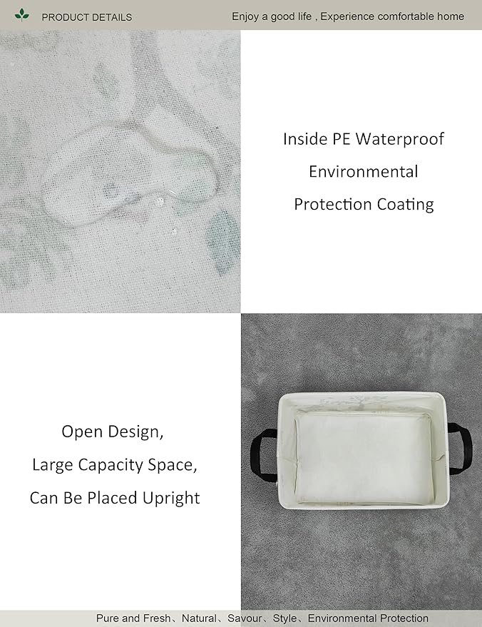 Rectangular Folding Laundry Basket,waterproof Canvas Basket,gift basket,Suitable for children's room,Office,Clothes,Toys Storage(Tree Animals)