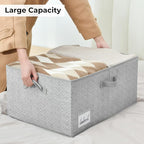 GRANNY SAYS Large Storage Bins with Lids, Decorative Storage Box for Shelves, Fabric Storage Bins Foldable, Storage Basket for Clothes, Keepsake Box, Jumbo, Gray, 2-Pack