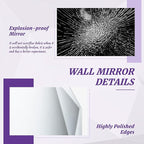 Bathroom Mirror for Wall, 20" x 30" Arched Mirror, Bathroom Vanity Mirrors, Beveled Edge Frameless Wall Mount Vanity Mirror, Wall Mirror Decorative, Irregular Beveled Edge Mirror