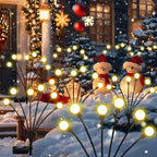 Solar Garden Lights Outdoor, 4 Pack Firefly Swaying Lights, Waterproof Garden Decor for Yard Patio Pathway Lawn, Gardening Gifts for Women Christmas Decoration