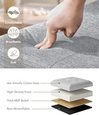 15 Inches Small Folding Storage Ottoman Cube, Storage Footrest, Foot Rest Stool, for Living Room, Bedroom, Dorm, Hallway, Entryway, Light Gray
