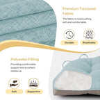Non Slip Chair Cushions for Dining Chairs Set of 4 Kitchen Chair Cushions 18"x18"x3" Turfted Chair Pads Comfortable and Soft Seat Cushion with Ties, Aqua Blue