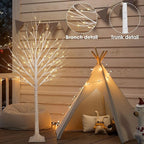 2 Pack 5FT 200LED Christmas Lighted Birch Tree, Timer Function Prelit Artificial Tree Lamp Plug in with Warm White Lights, 2 Modes Twinkling Twig Trees for Indoor Outdoor Party Christmas Decorations