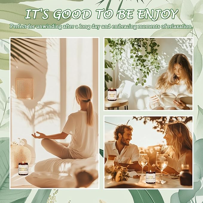 Scented Candles for Home - Amber Patchouli Candle | Aromatherapy Candle Gift for Women & Men, Soy Candles for Home Scented - 7oz, Soy Wax, Patchouli Scent Home Fragrance