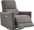 CHITA Power Recliner Chair Swivel Glider, FSC Certified Fabric Living Room Reclining Sofa Chair with Lumbar Support, Metal Grey