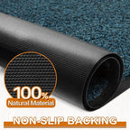 Mibao Front Door Mat, Dirt Trapper Welcome Mat for Outdoor Indoor, Non-Slip Waterproof Doormat, Durable Machine Washable Low Profile Entry Rug for Back Door Outside Patio Porch, 48" x 36", Blue