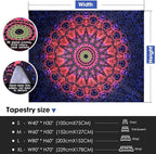 ADDWel Blacklight Mandala Boho Tapestry Glow In The Dark, Black Light Bohemian Hippie Poster Wall Hanging for Bedroom Aesthetic Wall and Room Decor (60" x 80", Mandala)