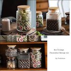 Large Glass Storage Jar, 60 FL OZ Glass Food Storage Containers with Bamboo Lid, Kitchen Containers Cereal Canisters Decorative Jar for Candy Snack Cookies Coffee Tea Nuts Airtight Glass Jars (Round)